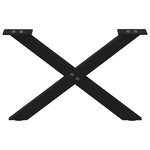 vidaXL Pieds de table basse en forme de X  2 pièces  noir  60 x (30-31) cm  acier