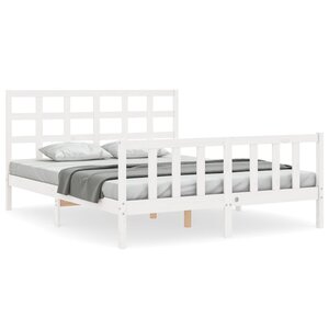 vidaXL Cadre de lit sans matelas blanc 160x200 cm bois de pin massif