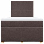 vidaXL Sommier à lattes de lit et matelas marron foncé 120x190cm tissu