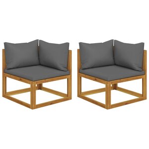 vidaXL Canapés d'angle sectionnels 2 Pièces avec coussins Gris foncé