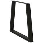 vidaXL Pieds de table à manger en V 3 pièces Noir 70 x (72-73 3) cm Acier