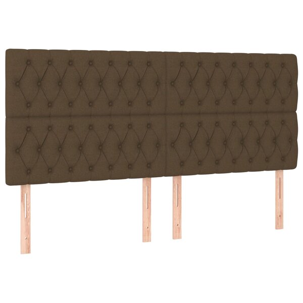 vidaXL Têtes de lit 4 Pièces Marron Foncé 100x7x78/88 cm Tissu