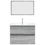 vidaXL Ensemble de meubles de salle de bain 2 Pièces Sonoma gris