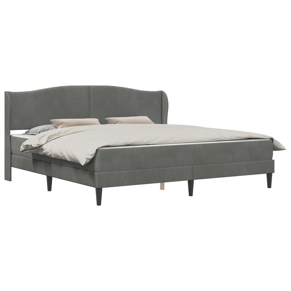 vidaXL Cadre de lit avec tête de lit Gris foncé 200 x 200 cm Velours