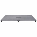vidaXL Pied de parasol Aspect bois gris foncé 100 x 100 x 4 cm Acier