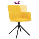 vidaXL Chaises pivotantes à manger lot de 2 Jaune Velours