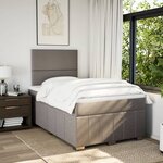 vidaXL Sommier à lattes de lit avec matelas Taupe 120x200 cm Tissu