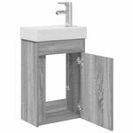 vidaXL Meuble de salle de bain avec robinet Sonoma gris