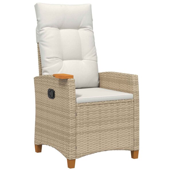 vidaXL Chaise inclinable avec plateau à thé 62 x 64 x 112 cm polyrotin