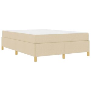 vidaXL Lit à ressorts avec matelas Crème et Blanc 140 x 190 cm tissu