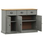 vidaXL Buffet avec tiroirs VIGO 113x40x75 cm gris bois massif de pin
