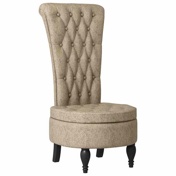 vidaXL Fauteuil à pantoufle Gris clair 56 5 x 70 x 110 cm Simili daim