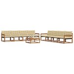vidaXL Ensemble de canapés d'extérieur 9 Pièces Naturel et Beige