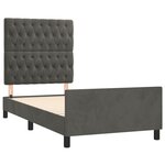 vidaXL Cadre de lit avec tête de lit Gris foncé 90x200 cm Velours