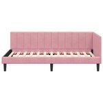 vidaXL Cadre de lit d'angle avec tête de lit Rose 90 cm x 200 cm tissu