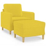 vidaXL Fauteuil avec repose-pied Jaune clair 60 cm Tissu
