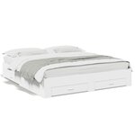vidaXL Cadre de lit avec tiroirs sans matelas blanc 180x200 cm