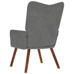 vidaXL Chaise de relaxation Gris foncé Velours