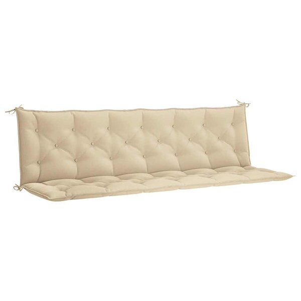 vidaXL Coussin de banc de jardin beige 200x(50+50)x7 cm tissu oxford