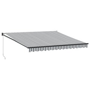 vidaXL Auvent rétractable anthracite et blanc 4x3 m tissu et aluminium