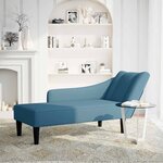 vidaXL Fauteuil long avec accoudoir droit bleu velours