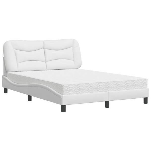 vidaXL Lit avec matelas blanc 120x200 cm similicuir