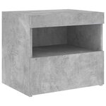 vidaXL Tables de chevet avec lumières LED 2 Pièces gris béton 50x40x45 cm