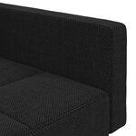 vidaXL Canapé-lit à 2 places avec deux oreillers noir tissu