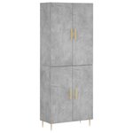 vidaXL Buffet haut Gris béton 69 5x34x180 cm Bois d'ingénierie