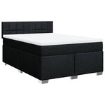 vidaXL Sommier à lattes de lit avec matelas Noir 140x190 cm Tissu