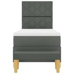 vidaXL Lit à ressorts avec matelas Gris foncé 80 x 200 cm tissu