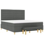 vidaXL Lit à ressorts avec matelas Gris foncé 180 x 200 cm tissu