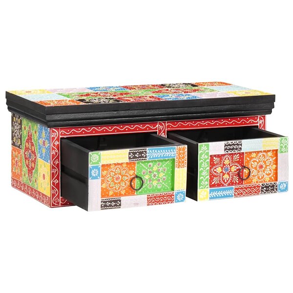 vidaXL Meuble TV Multicolore 60 x 30 x 24 cm Bois de manguier massif