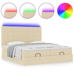 VidaXL Cadre de lit ottoman avec matelas crème 160x200 cm tissu