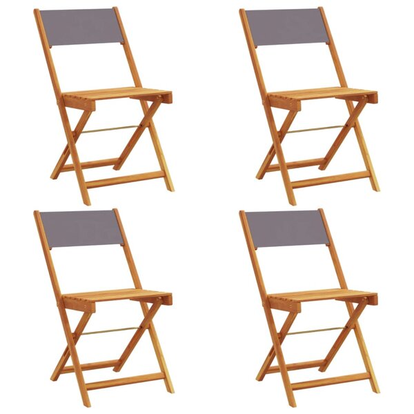 vidaXL Chaises de jardin pliantes lot de 4 tissu et bois massif