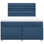 vidaXL Sommier à lattes de lit avec matelas Bleu 160x200 cm Tissu
