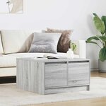 vidaXL Table basse avec tiroirs sonoma gris 70 5x70x40 cm