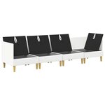 vidaXL Canapé modulaire avec rangement 4 Pièces Blanc Tissu