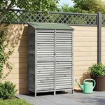 vidaXL Abri de jardin Gris 106 x 56 x 176 5 cm Bois de Sapin Massif