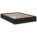 vidaXL Cadre de lit avec tiroirs noir 150x200 cm bois d'ingénierie