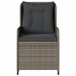 vidaXL Chaises inclinables de jardin lot de 2 gris résine tressée