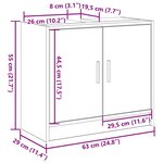 vidaXL Cabinet de Lavabo Bois Ancien 63 x 29 x 55 cm Bois d'ingénierie