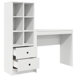 vidaXL Bureau blanc en bois d'ingénierie avec rangement