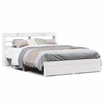 vidaXL Cadre de lit avec tête de lit sans matelas blanc 140x200 cm