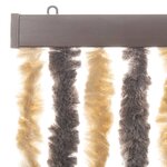 vidaXL Rideau anti-mouches marron foncé et beige 90x220 cm chenille