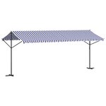 vidaXL Auvent autoportant bleu et blanc 600x300 cm tissu et acier