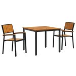 vidaXL Ensemble de salle à manger de jardin 3 pièces en acacia massif et métal