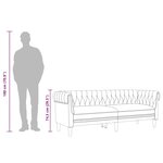 vidaXL Canapé Chesterfield 3 places gris foncé tissu