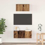vidaXL Ensemble de meubles TV 2 Pièces Bois ancien 80 x 30 x 30 cm