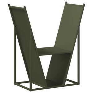 vidaXL Portant de bois chauffage vert olive 69 5x35x81 cm